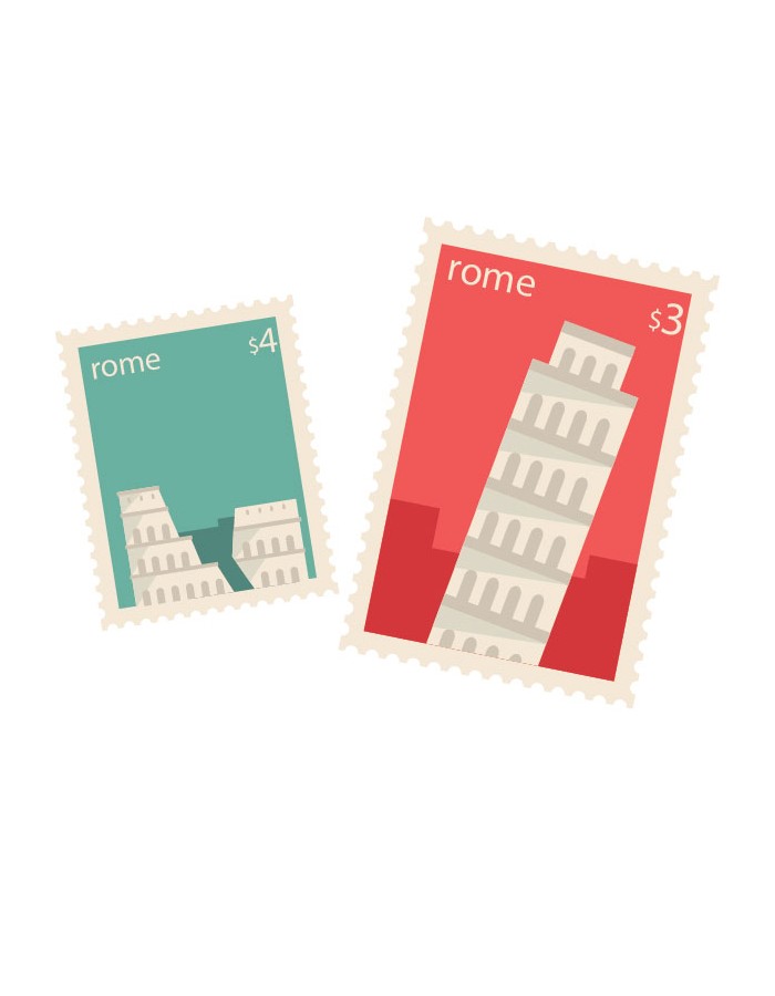 Αυτοκόλλητο τοίχου με Πόλεις γραμματόσημο Ρώμη