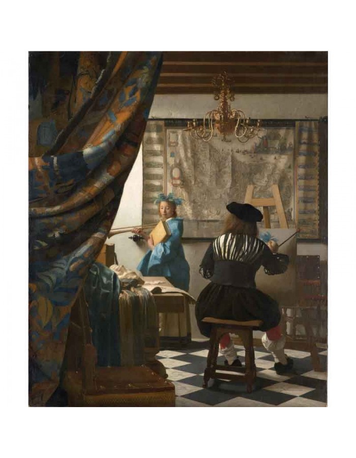 Πίνακας σε καμβά Johannes Vermeer - The Allegory of Painting - 1666