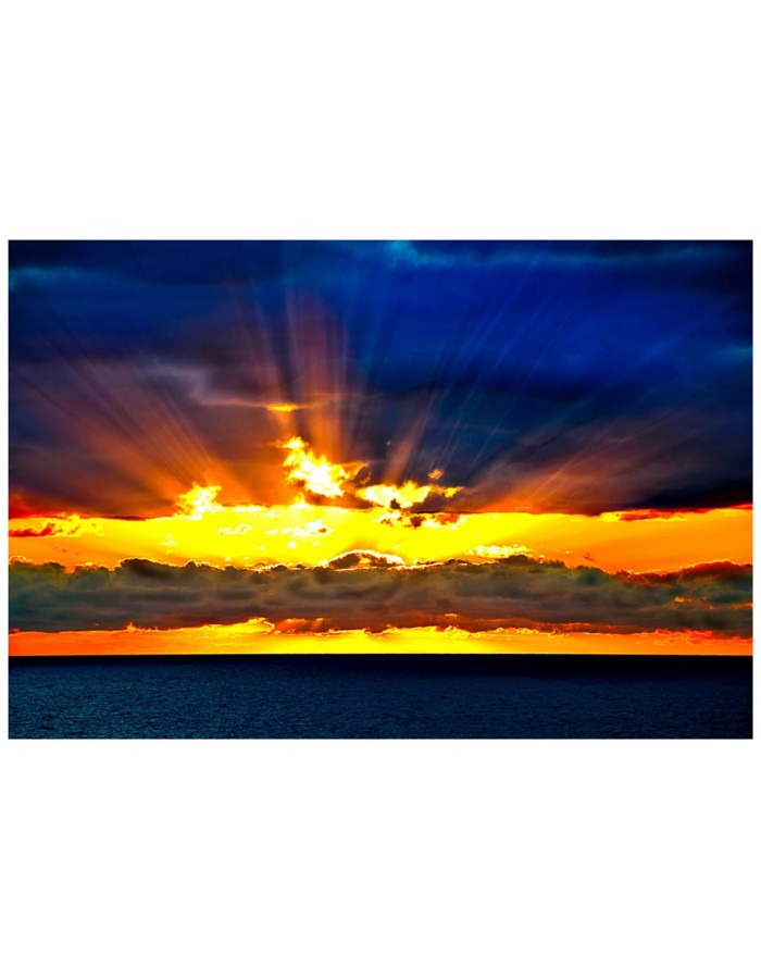 Ταπετσαρία με θάλασσα με συννεφιασμένο ηλιοβασίλεμα