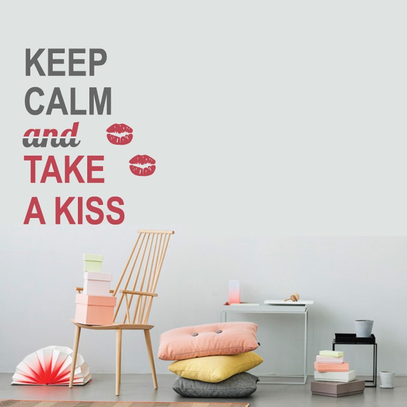Αυτοκόλλητο τοίχου με Φράσεις Take a kiss