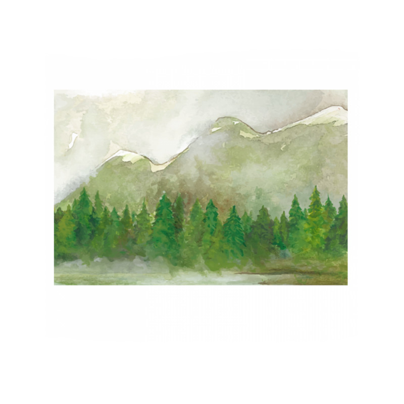 Πίνακας σε καμβά με Ζωγραφική με δάσος στο βουνό