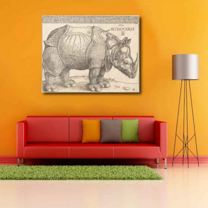 Πίνακας σε καμβά Albrecht Dürer - The Rhinoceros