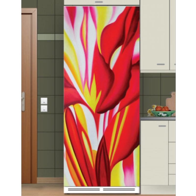 Αυτοκόλλητο ψυγείου Κόκκινα λουλούδια