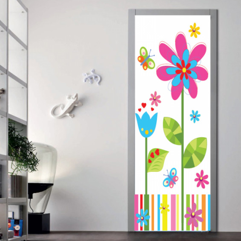 Αυτοκόλλητο πόρτας με Λουλούδια