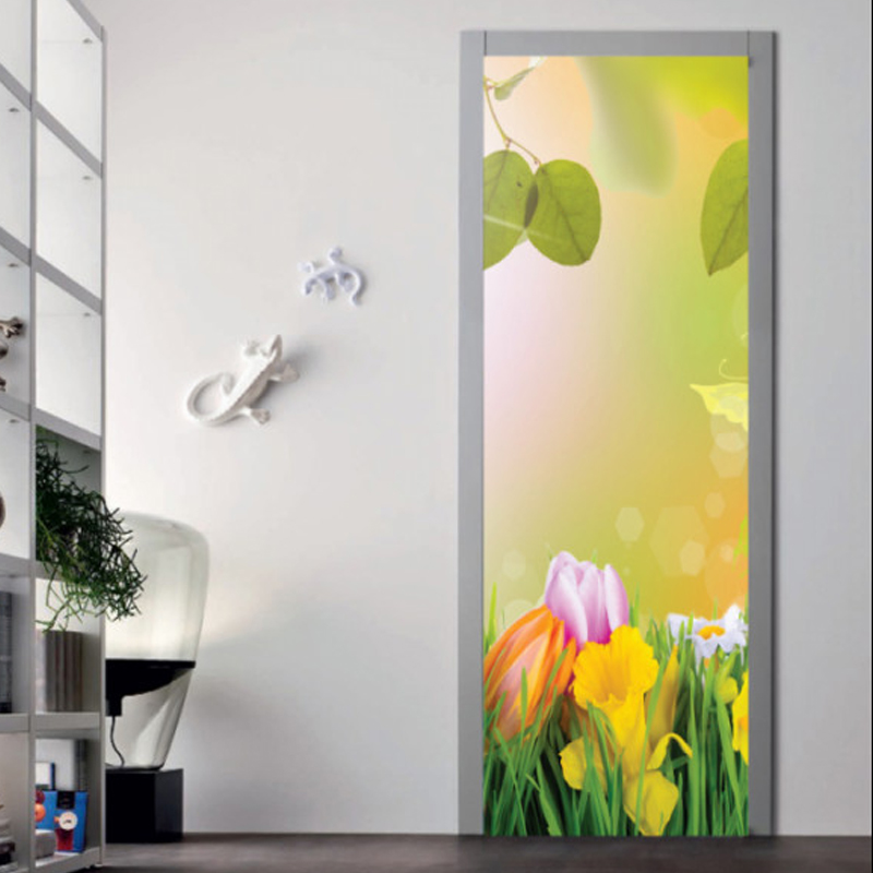 Αυτοκόλλητο πόρτας με Φύση με Λουλούδι