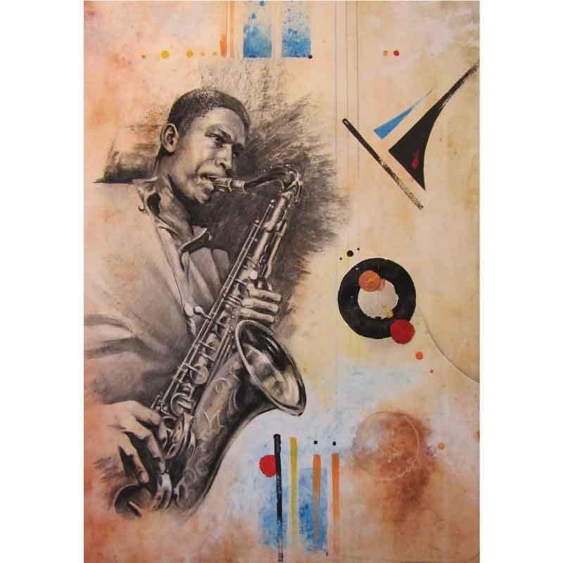 Πίνακας σε καμβά Man with his Sax