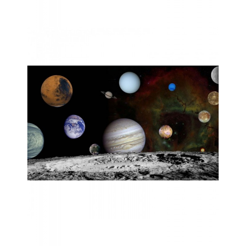 Πίνακας σε καμβά με διάστημα με τη γη και τους πλανήτες