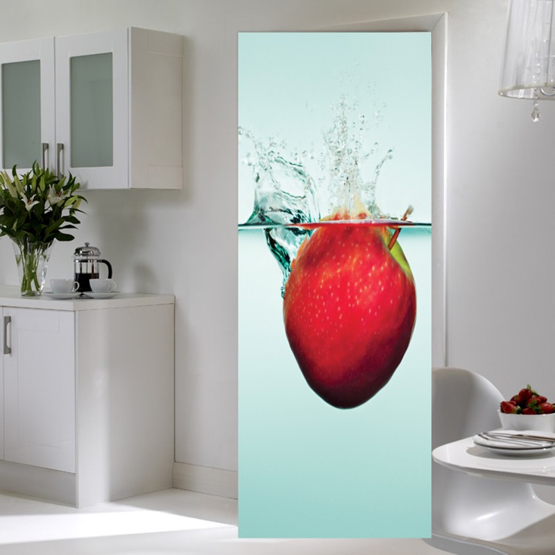Αυτοκόλλητο πόρτας με Φαγητά με Μήλο στο νερό