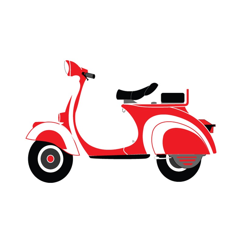 Αυτοκόλλητο τοίχου με Αντίκα Vespa Bike