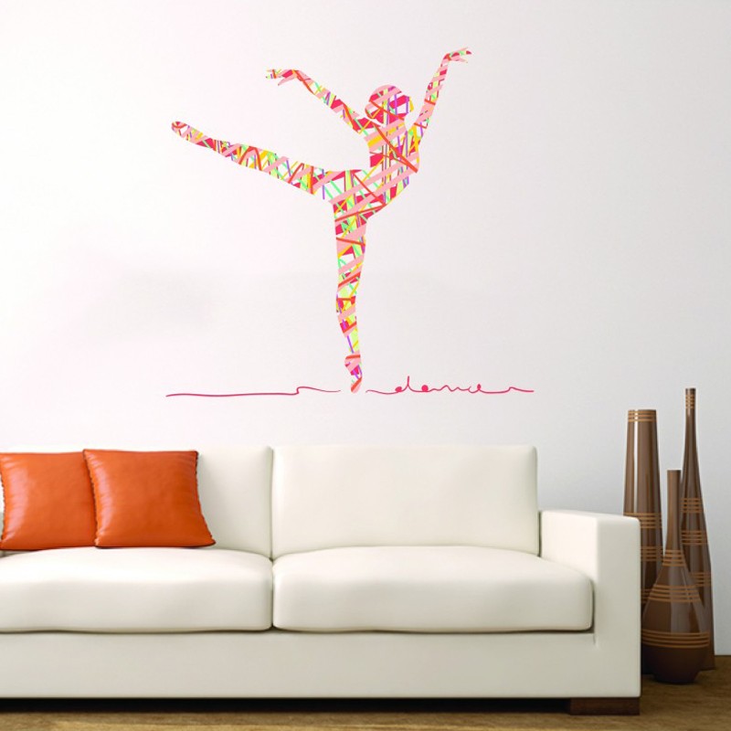 Αυτοκόλλητο τοίχου με Μουσική με χορεύτρια μπαλέτου