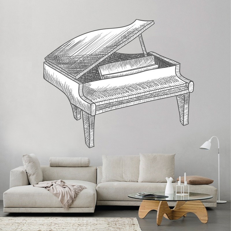 Αυτοκόλλητο τοίχου με Πιάνο σε σχέδιο