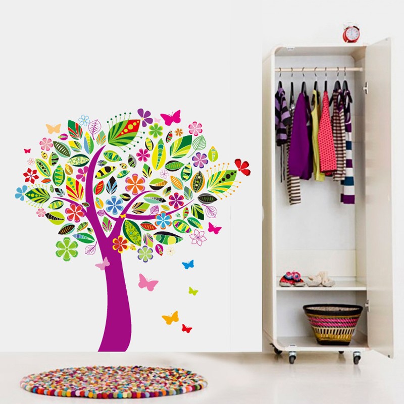 Αυτοκόλλητο τοίχου Παιδικά Δέντρο πολύχρωμο