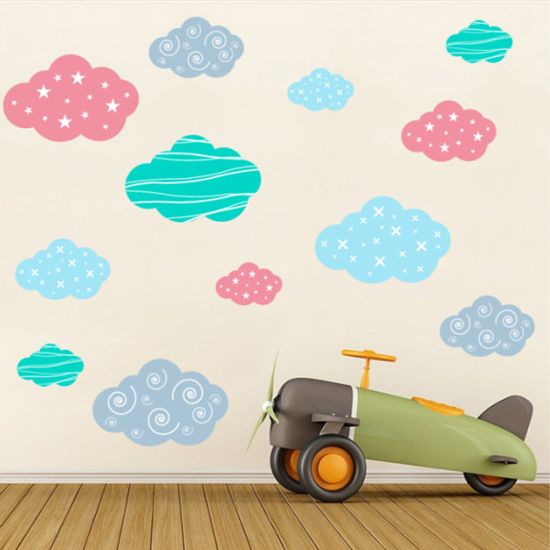 Αυτοκόλλητο τοίχου Παιδικά με σύννεφα