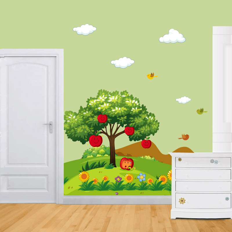 Αυτοκόλλητο τοίχου Παιδικά Φύση με μήλα