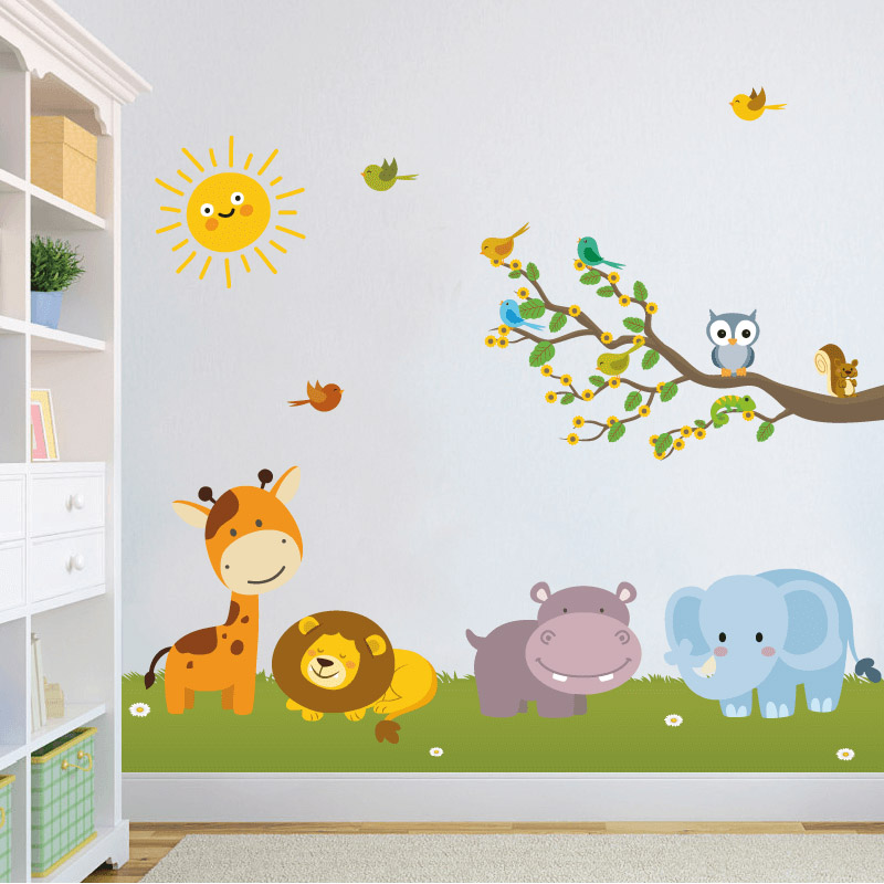 Αυτοκόλλητο τοίχου με Ζώα Baby animals