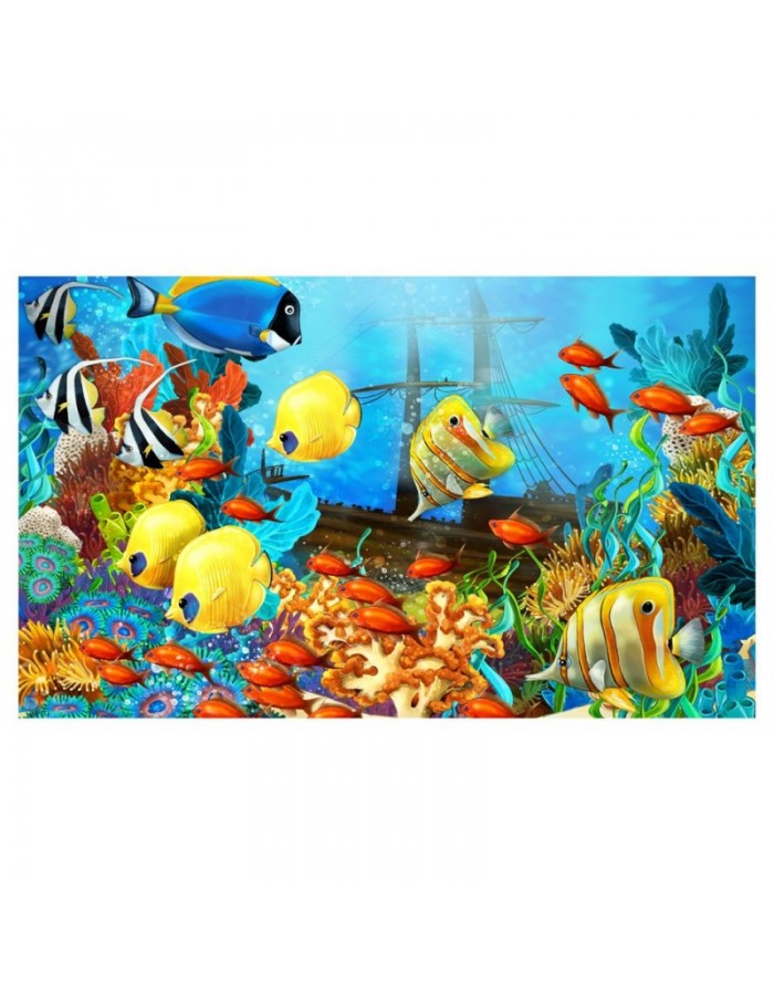 Παιδικός πίνακας σε καμβά με τροπικά ψάρια