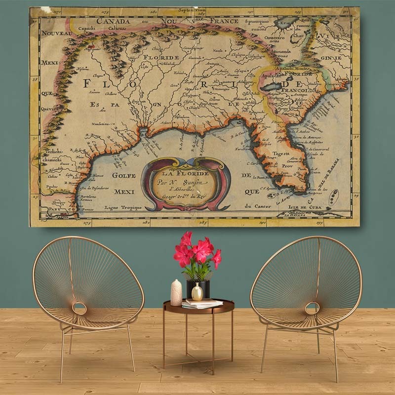 Πίνακας σε καμβά    vintage map 4