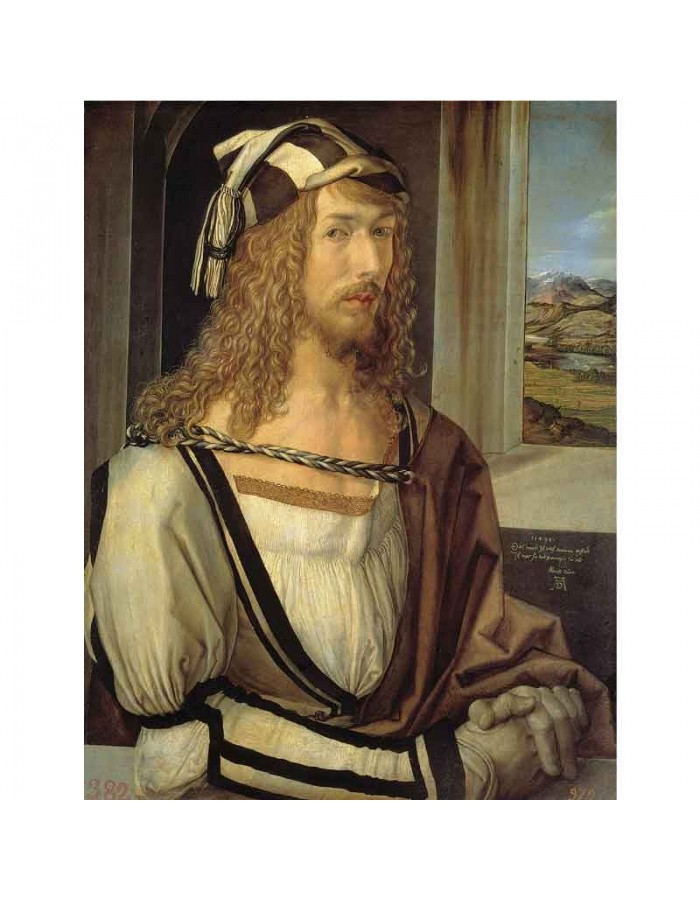Πίνακας σε καμβά Albrecht Dürer - Self Portrait - 1498