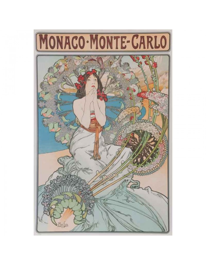 Πίνακας σε καμβά Alphonse Mucha - Monaco Monte Carlo (1897)