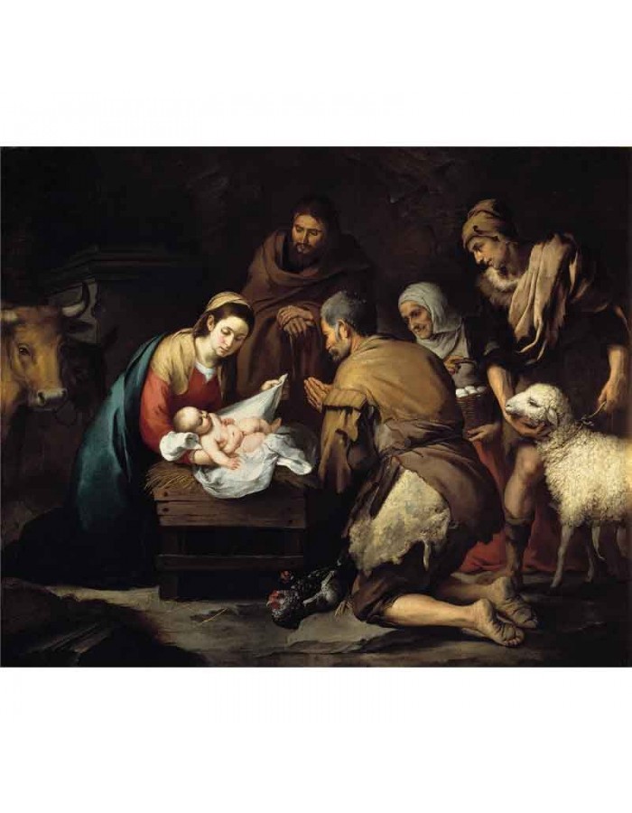 Πίνακας σε καμβά Bartone Esteban Murillo - Adoración de los pastores