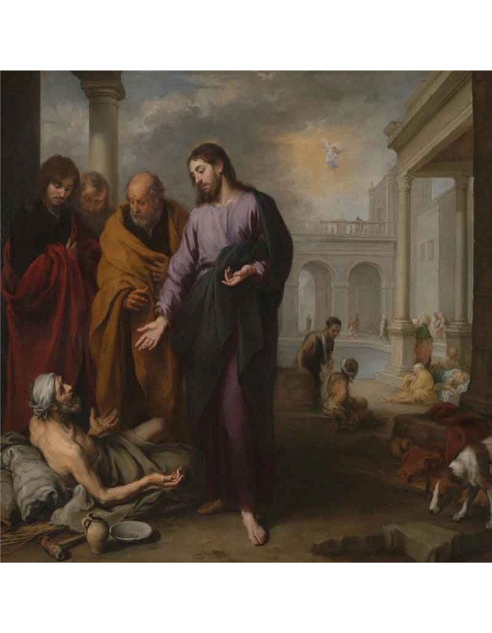 Πίνακας σε καμβά Bartone Esteban Murillo - Curacion del paralitico - 1670