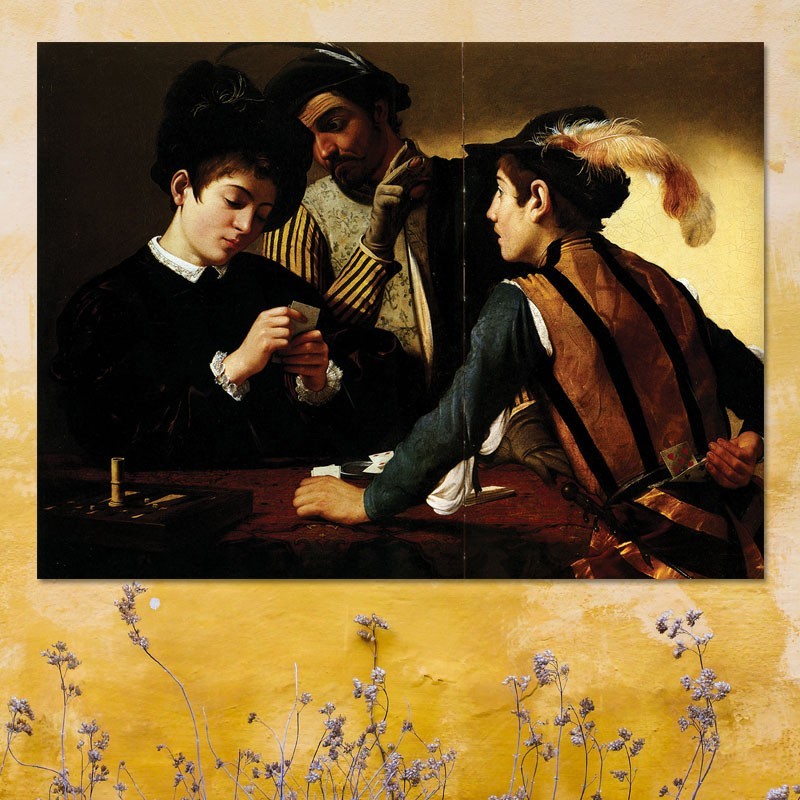 Πίνακας σε καμβά Caravaggio - Cardsharps