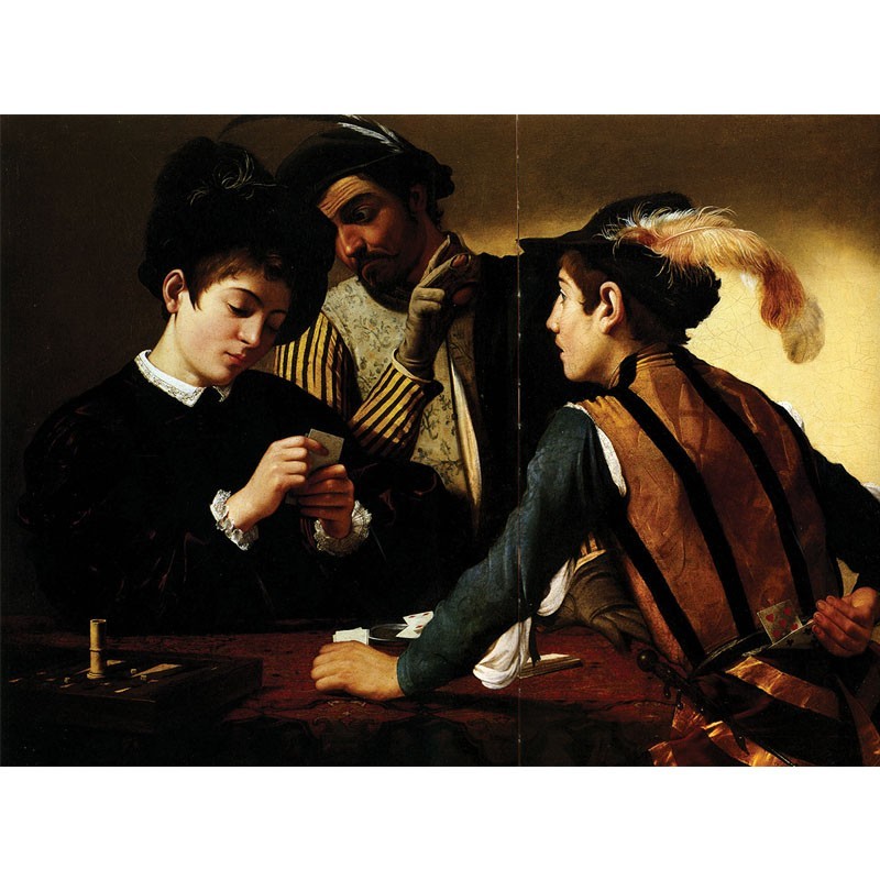 Πίνακας σε καμβά Caravaggio - Cardsharps