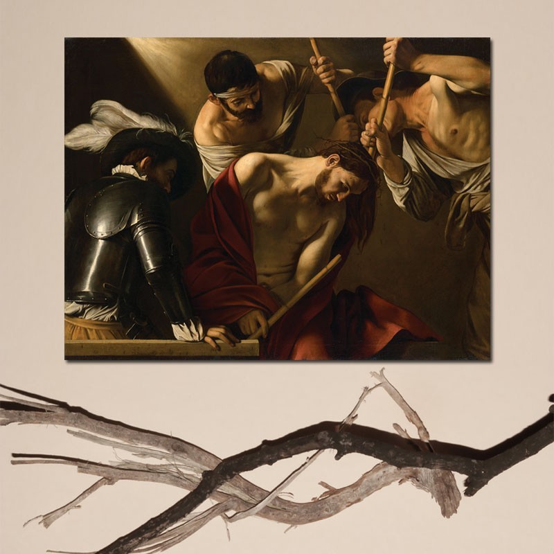 Πίνακας σε καμβά Caravaggio - The Crowning with thorns