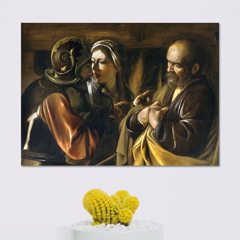 Πίνακας σε καμβά Caravaggio - The Denial of Saint Peter