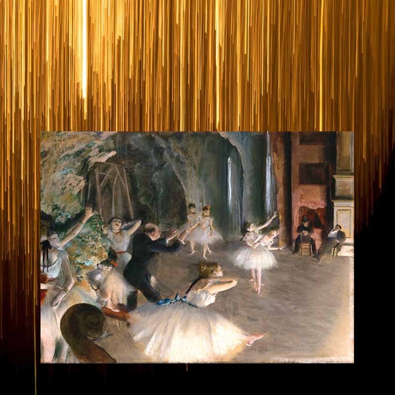 Πίνακας σε καμβά Degas - Ballet Rehearsal on Stage