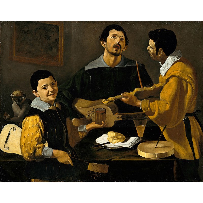 Πίνακας σε καμβά Diego Velázquez - The Three Musicians