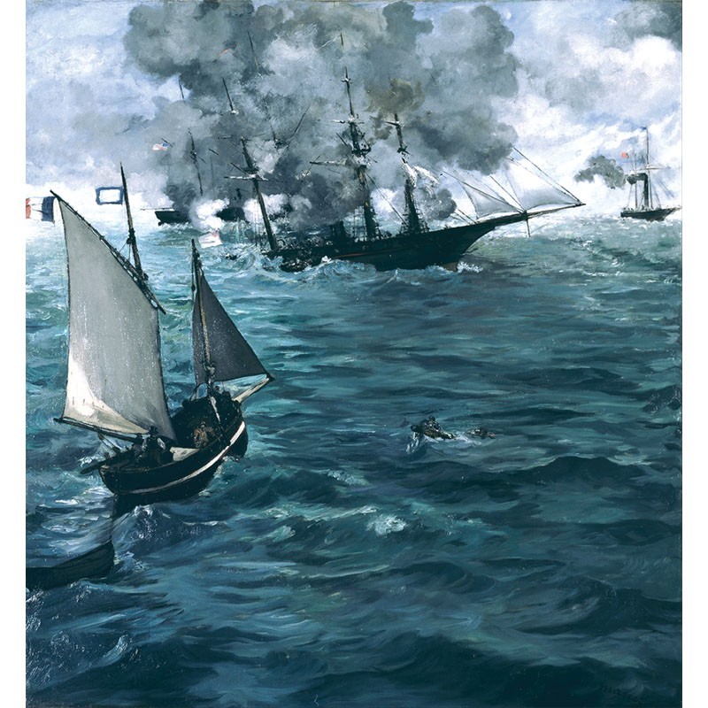 Πίνακας σε καμβά Edouard Manet - French the battle of the USS