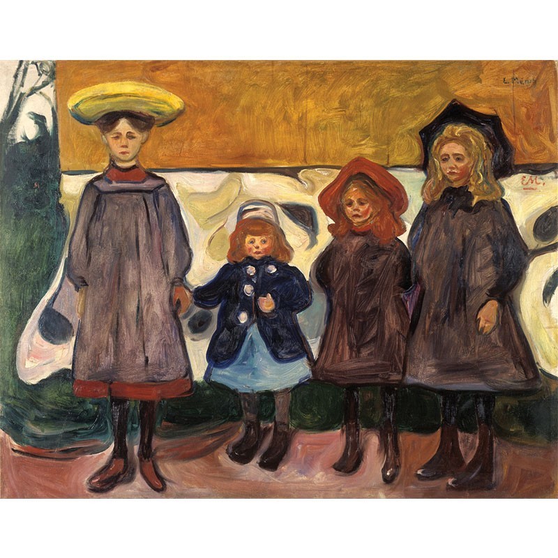 Πίνακας σε καμβά Edvard Munch - Four Girls in Åsgårdstrand