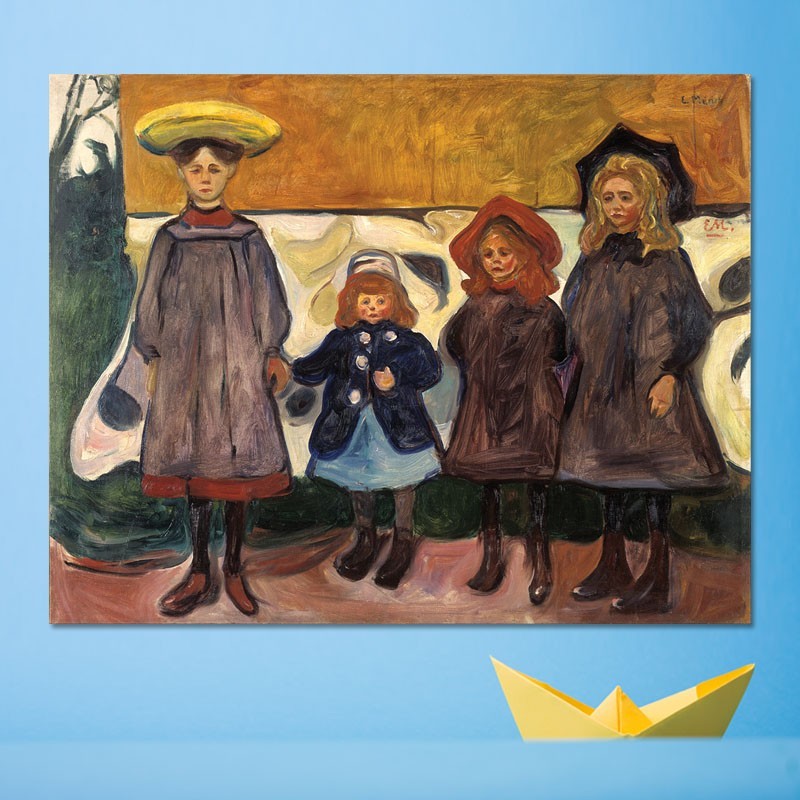 Πίνακας σε καμβά Edvard Munch - Four Girls in Åsgårdstrand