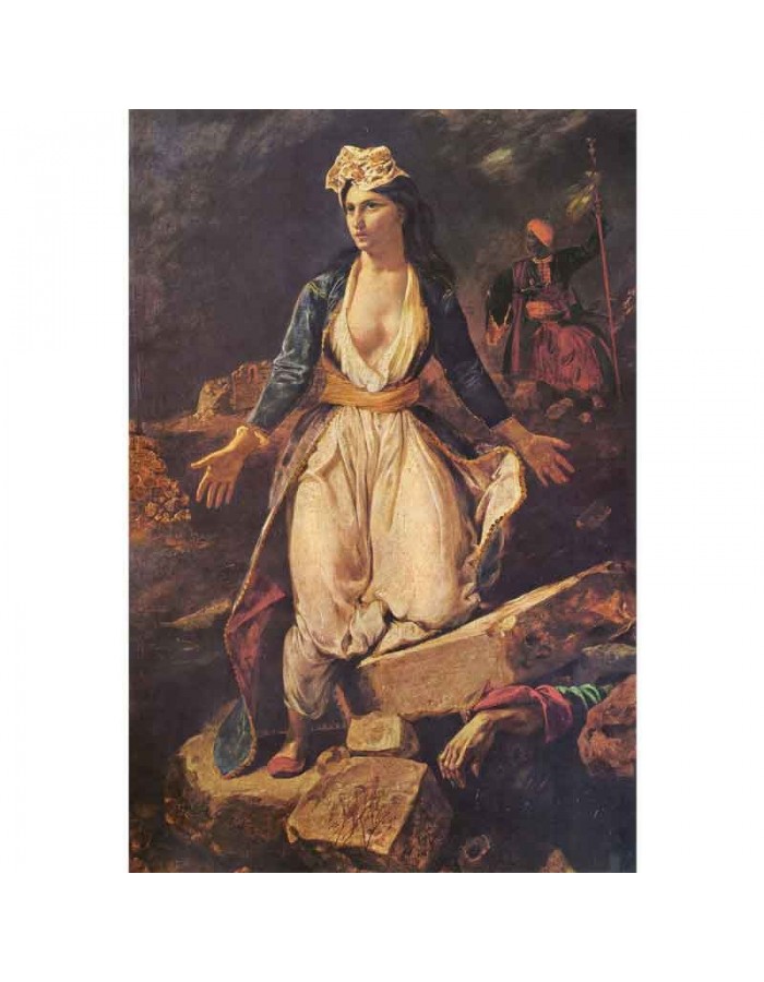 Πίνακας σε καμβά Eugène Delacroix - Greece on the Ruins of Missolonghi - 1826