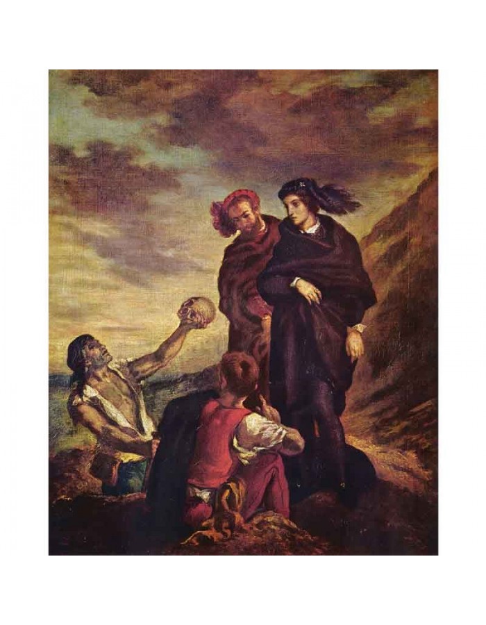 Πίνακας σε καμβά Eugène Delacroix - Hamlet with Horatio - 1839