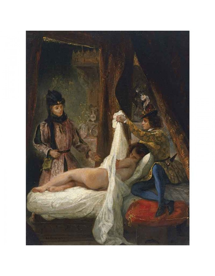 Πίνακας σε καμβά Eugène Delacroix - Louis of Orléans Unveiling his Mistress - 1825
