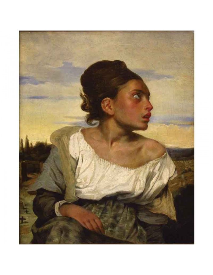 Πίνακας σε καμβά Eugène Delacroix - Orphan Girl at the Cemetery - 1823