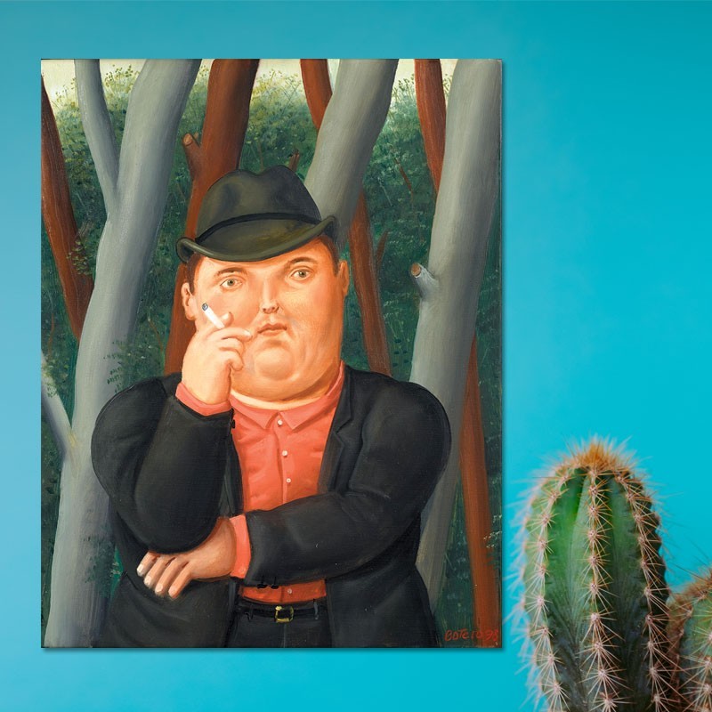 Πίνακας σε καμβά Fernando Botero - Man smoking