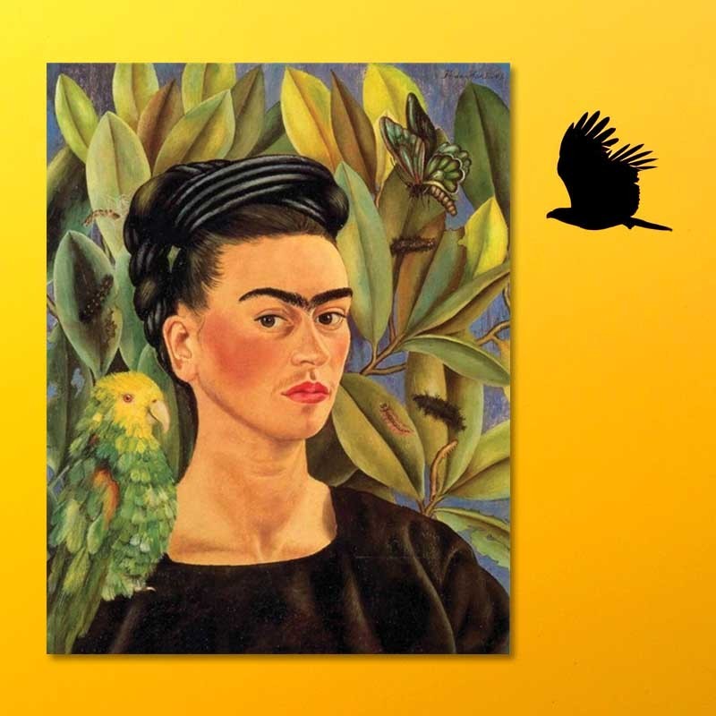 Πίνακας σε καμβά Frida Kahlo - Selfportrait with Bonito