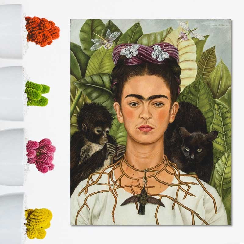 Πίνακας σε καμβά Frida Kahlo - Selfportrait with thorn necklace