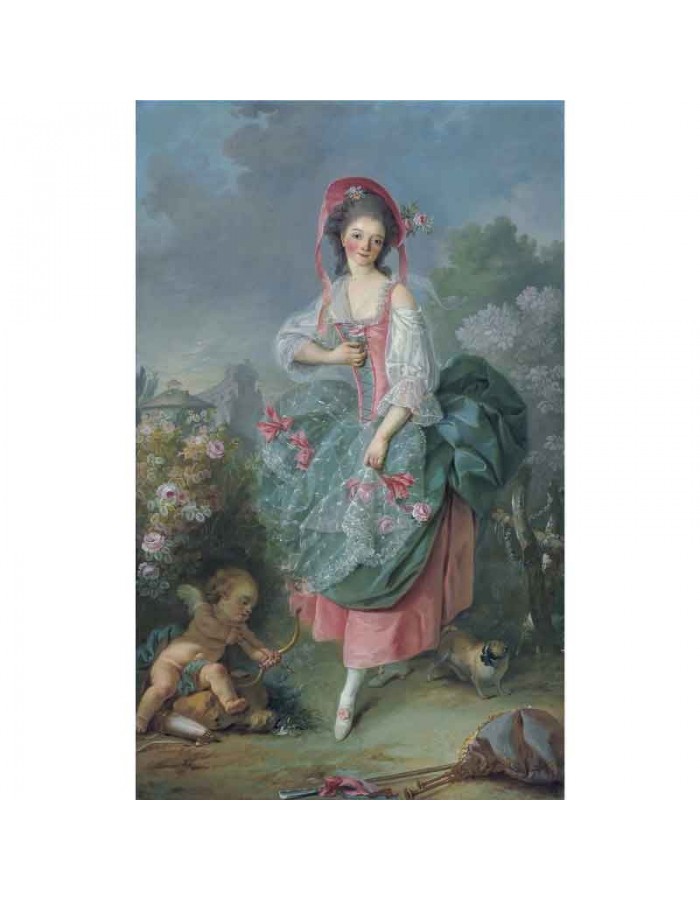 Πίνακας σε καμβά Jacques Louis David - Mademoiselle Guimard as Terpsichore - 1774