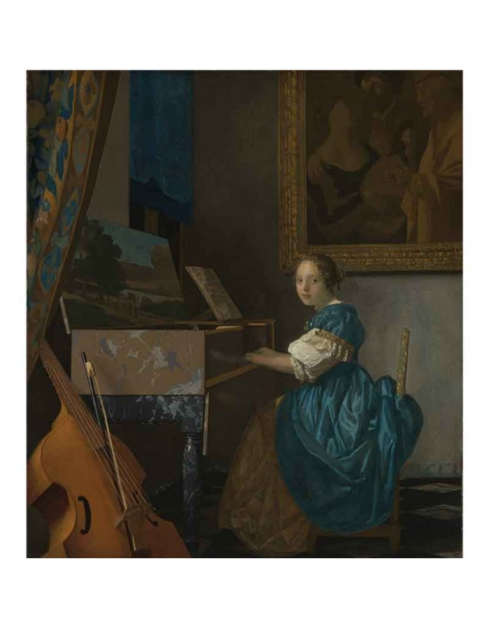Πίνακας σε καμβά Johannes Vermeer - Lady Seated at a Virginal - 1672