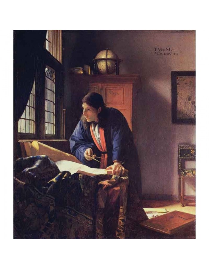 Πίνακας σε καμβά Johannes Vermeer - The Geographer - 1669