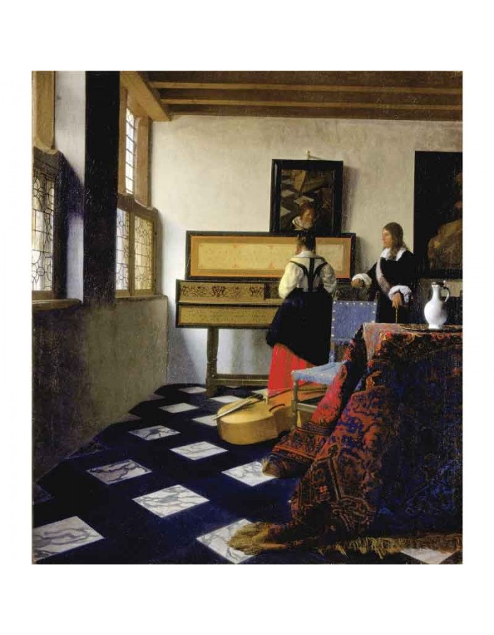 Πίνακας σε καμβά Johannes Vermeer - The Music Lesson - 1662