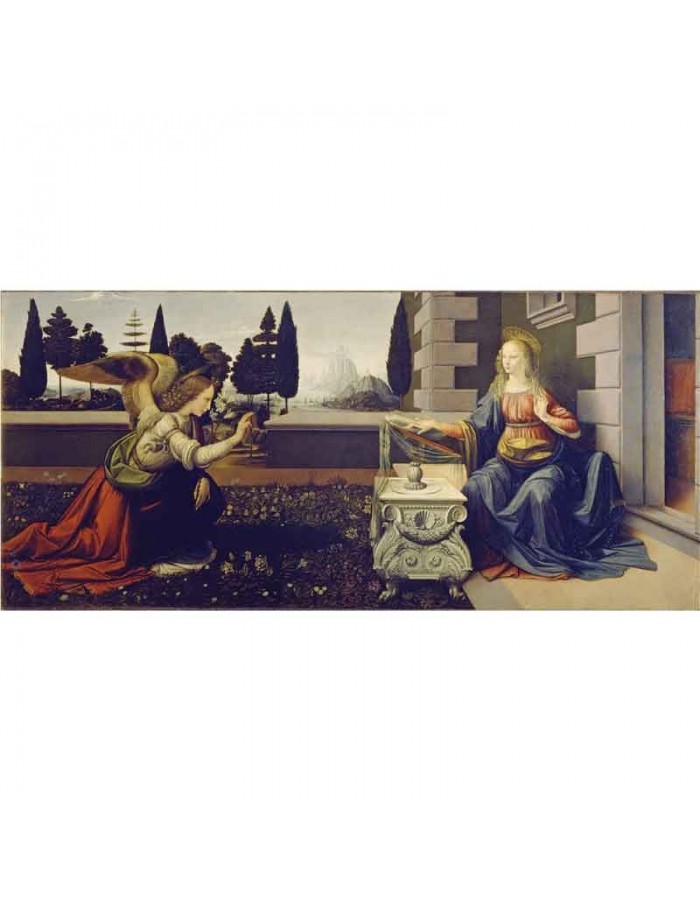 Πίνακας σε καμβά Leonardo Da Vinci - Annunciation 1475–1480