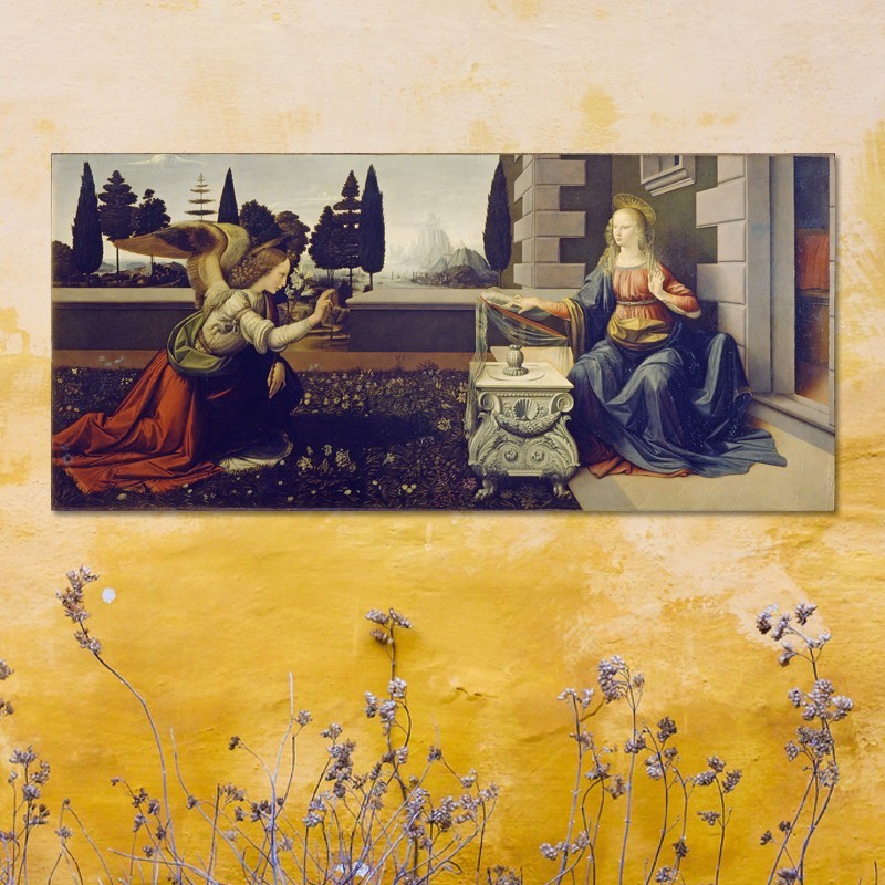 Πίνακας σε καμβά Leonardo da Vinci - Annunciazione