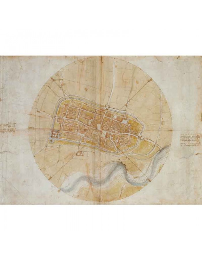 Πίνακας σε καμβά Leonardo Da Vinci - Leonardo's map of Imola