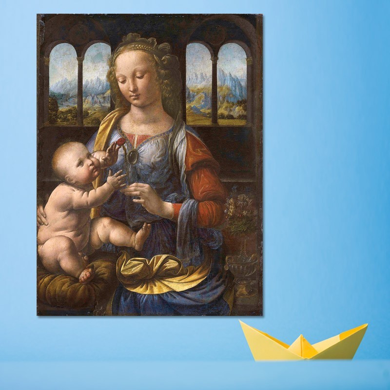 Πίνακας σε καμβά Leonardo da Vinci - Madonna of the Carnation