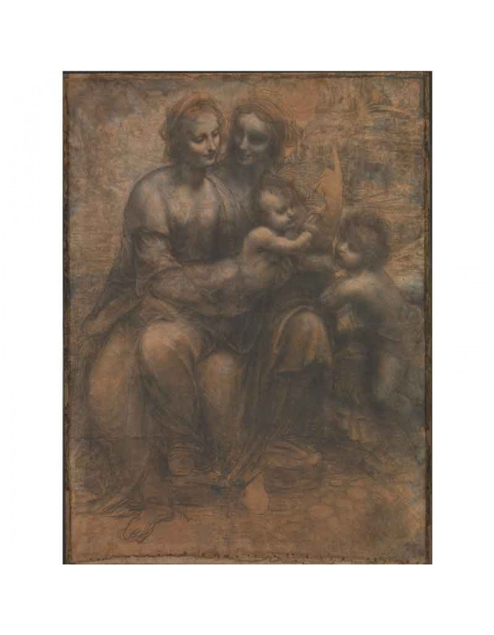 Πίνακας σε καμβά Leonardo Da Vinci - The Virgin and Child with St. Anne and St. John the Baptist